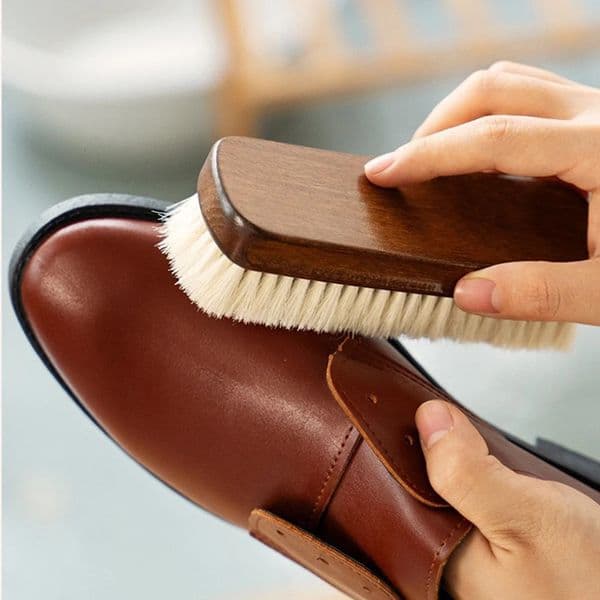 1 Piece Solid Wood Wool Shoe Brush Polishing Cleaning Care Suitable For Leather Or Fabric Shoes 260127