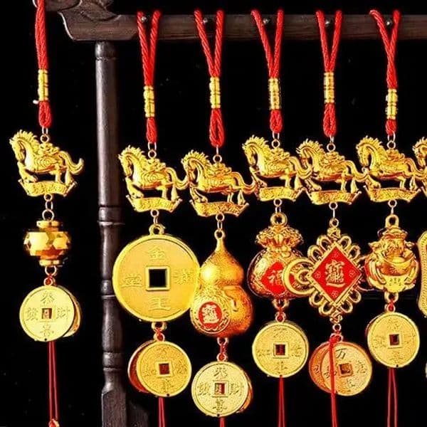 2026 Year Of The Horse Chinese Year Red Gold Pendant Lucky Decoration Wall Hanging Car Ornament Housewarming Gifts 260127BJ
