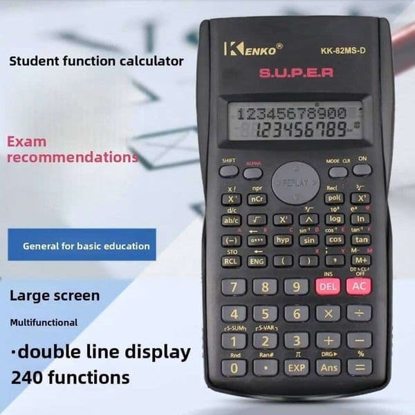 12 Digits Display Scientific Multifunctional 2-Line 240 Functions Calculator Big Screen Portable 26Y0127