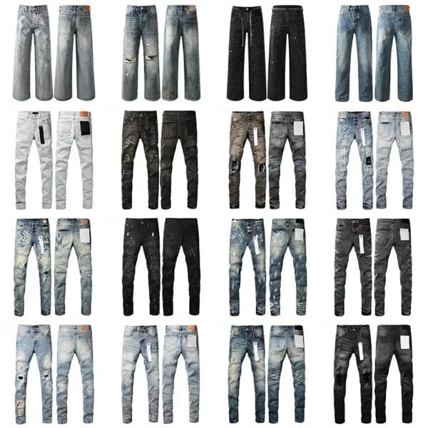 Designer jeans mens jeans men designer jeans baggy jeans High Quality Straight Design Streetwear Casual rock revival jeans 29-40 Biker wjite Jean jeans women Slimfit