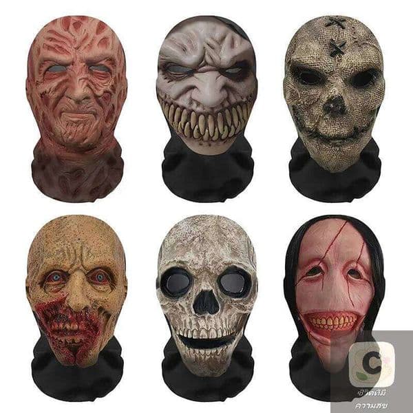 Ghost 3D Mask Cosplay Props Balaclava Full Face Elastic Mesh Breathable Skull covers Halloween Horror Party 26Y0126