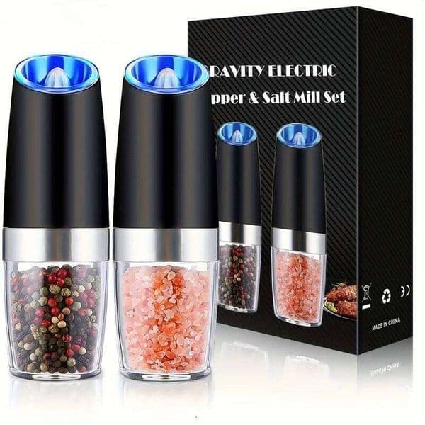 Gravity Sensing Grinder Electric Stainless Steel Automatic Grinding Bottle Grinds Black White Pepper Sea Salt 26Y0128