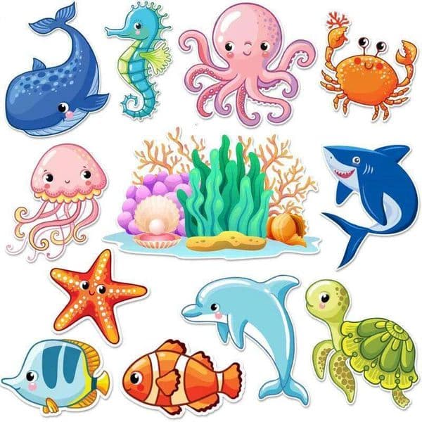 12 Pcs Magnetic Car Magnets Cruise Door Magnet Stickers Ocean Fridge Decor Carnival Style 26H0128