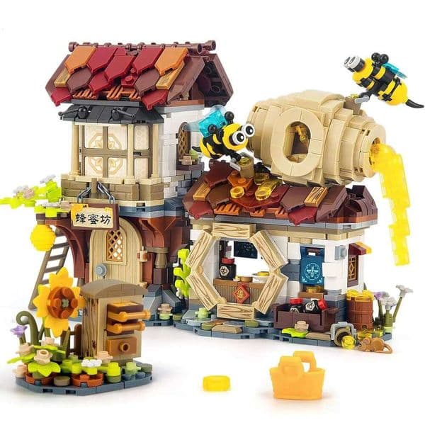 Honey Workshop Mini Building Blocks Creative Farm Street View Japanese Toys House Kits 1242PCS Kids Collection Model,Adults Teen Y260127