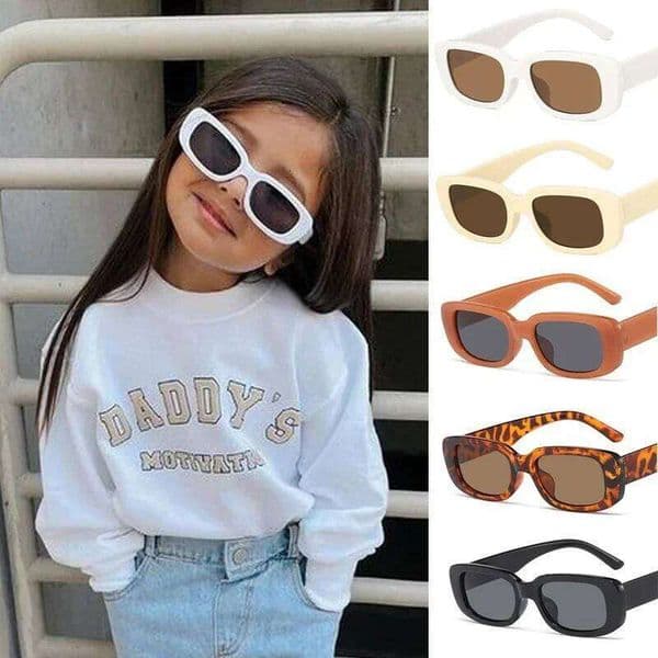 Children Cute Vintage Frosted Rectangle Sunglasses Outdoor Girls Boys Sweet Sun Glasses Protection Classic Kids Eyewear UV400 H260128