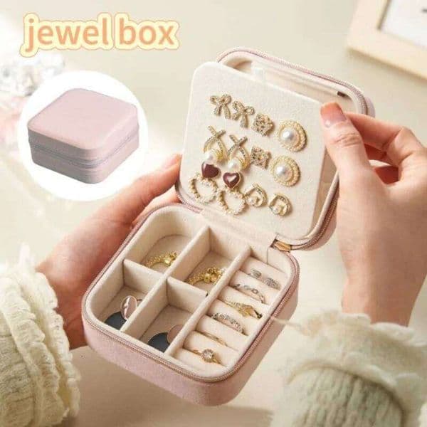 Portable Mini Box Travel Case Leather Storage Earrings Necklace Ring Jewelry Organizer Display 26H0127