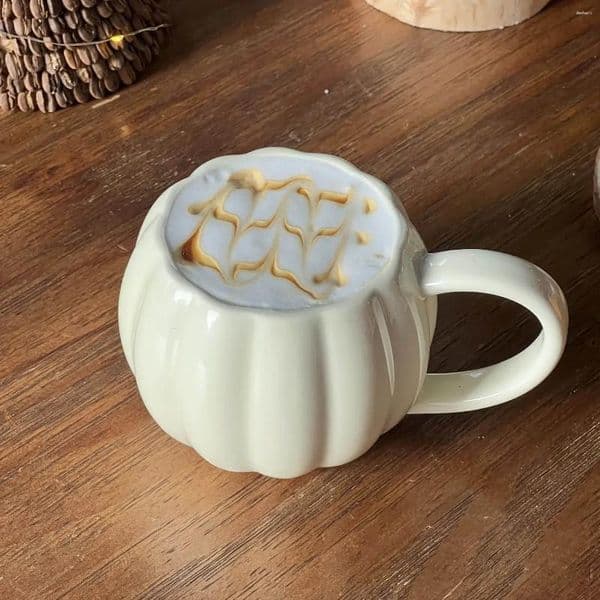 Mugs Orange Pumpkin Halloween Ceramic Cup Large Capacity Breakfast Couple Coffee Cups Office Water