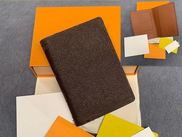 2026 Mens passport holder Women Wallet Flower printing Card Holder real Leather Women Purse Covers For Passports with box