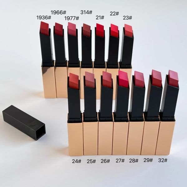 Brand women small gold bar Lipstick 16 colors 2.2g ROUGE A LEVRES lipstick retro red lipstick fill light artifact y letter Cosmetics Lip Makeup fast delivery