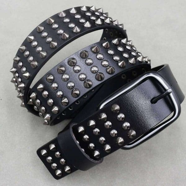 mens fashion punk hip hop rivets belts natural leather spikes studded belt women designer waistband pin buckle stylish strapon 26Y0429