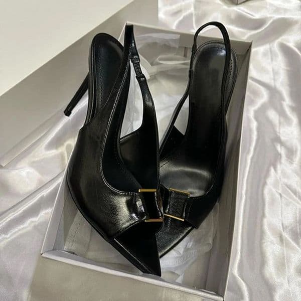 Desinger Shoes High Heels Women Sandals Summer Slingback Leather Open Toe Sexy Pumps Elegant 1006