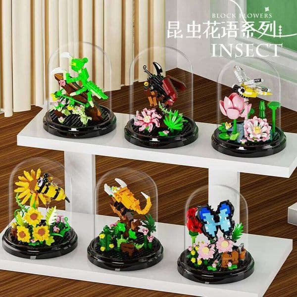Insect Children Toys Mini Blocks Construction Set Flower Particle Building Block Toy for Kids Boy 9 to 12 Year Old Adts Bricks Y260127 Y260522