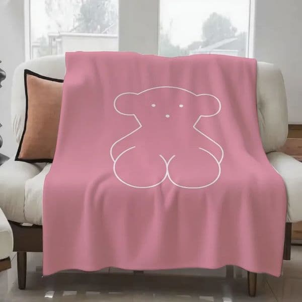 Fashion Bear n Lightweight Throw Blanket for Dorms Naps Living Room Office Sofa AllSeason 260122