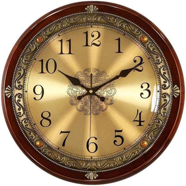 Luxury Wood Clock Metal Retro Nordic American Style Gold Silent Wall Clocks Bedroom Shabby Chic Living Room Horloge Gift 26W0128 T260514