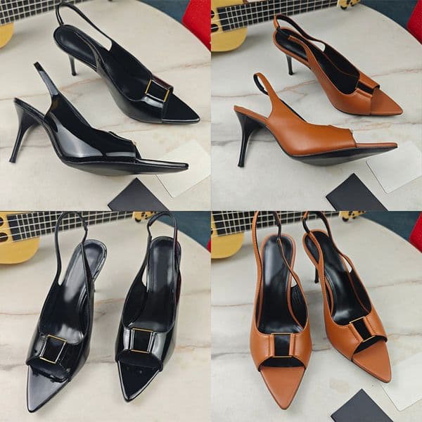 Sexy Elegant Sharp Pointed Pumps Designer High Heels Summer Women Sandals Open Toe Slingback 1006