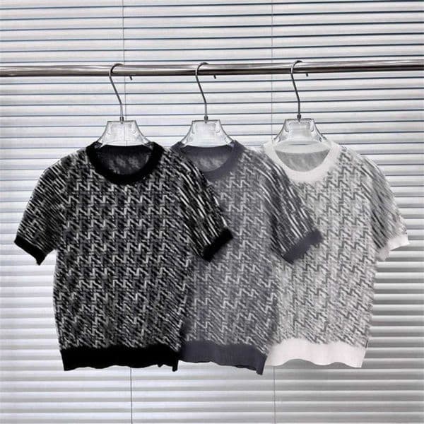 designer clothes Womens T-Shirt tee summer Short Sleeve Knit T-Shirt F Monogram All-Over Print round neck loose Comfortable breathable womens luxury clothing