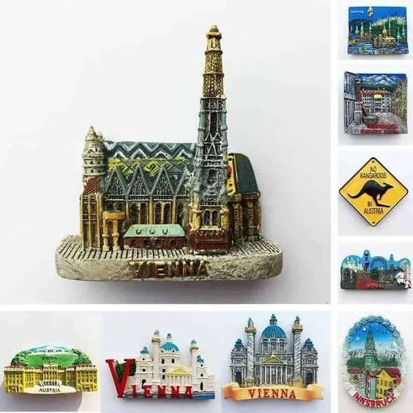 Austria Vienna Fridge Magnet Salzburg Innsbruck Tourism Souvenir Crafts Magnetic Refrigerator Stickers Hand Gift Home Decoration 26H0128