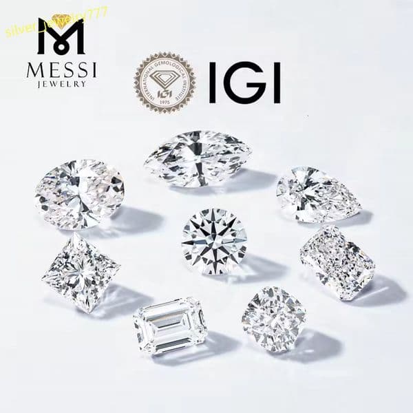 IGI Certificate 1ct 15ct 2ct 3ct 4ct 5ct 6ct E F Color Wholesale Lab Created Diamond HPHT CVD Lab Grown Diamond