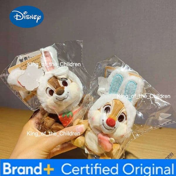 Disney Genuine Cute Chip & Dale Plush Toys Doll Keychain Creative Christmas Halloween Gifts 10cm H260128
