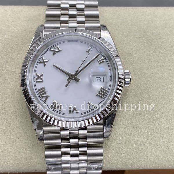 36mm Mens Womens Watch VS Factory Watches White Rome Dial LumiNova Power Reserve Automatic 3235 Movement Mechanical Men's Womens Classic Wristwatches
