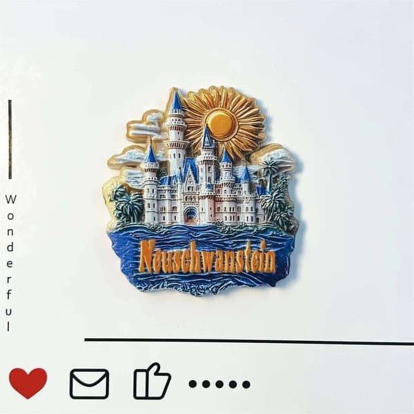 Germany, Bavaria, architecture, Neuschwanstein Castle, tourism commemoration, room decoration, magnetic refrigerator sticker 26H0128