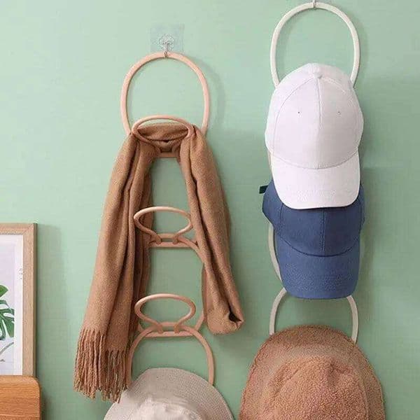 4/6pcs Baseball Cap Hanging Rack Hat Display Holder Door Closet Clothes Scarf Towel Round Storage Shelf Home Organizers 26Y0128