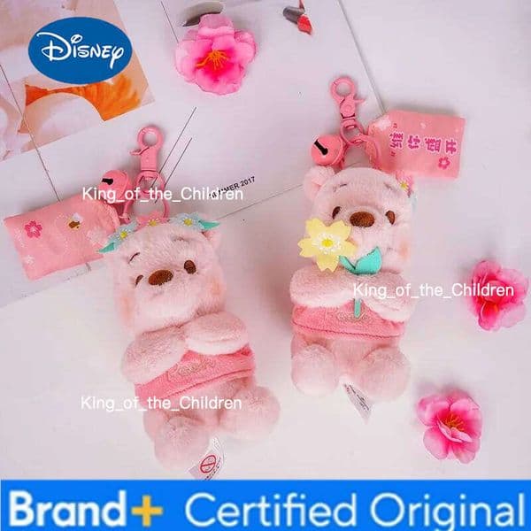Disney Kawaii Potdemiel Pooh Bear Pendant Anime Cartoon Cute Beauty Pink Bag Accessories Keychain Plush Doll Gift Birthday Toys H260128