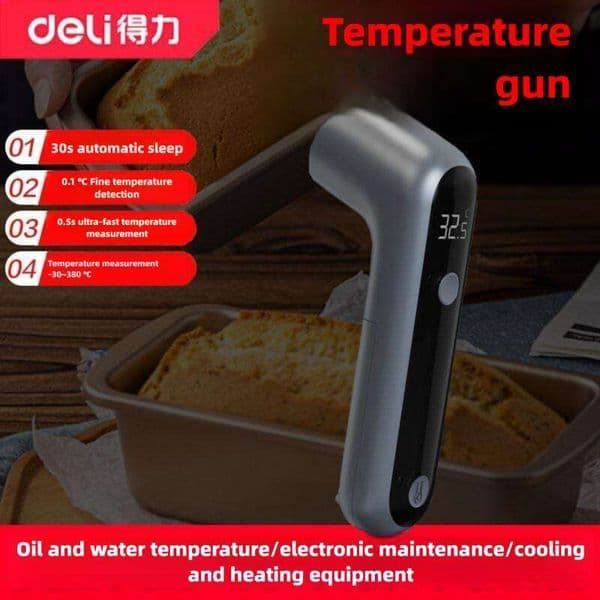Deli Infrared Oil Industrial Commercial Water Temperature Gun Home Kitchen Baking Thermometer High Precision