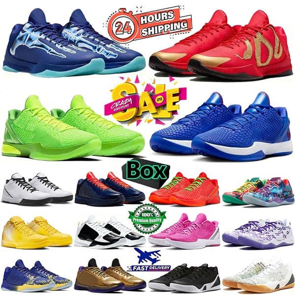 Top Quality Black Mamba 9 8 6 5 4 Potro Reverse Grinch Basketball Shoes Mambacita Prelude X-Ray Easter Del Sol for Men Women Trainers Outdoor Sports Sneakers With Box
