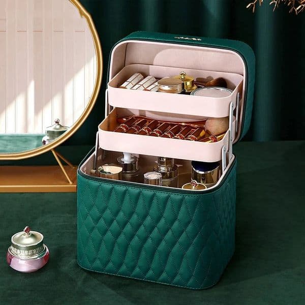 Cosmetic Bag Largecapacity Portable Cosmetics Organizer Multifunctional Makeup Box 260127