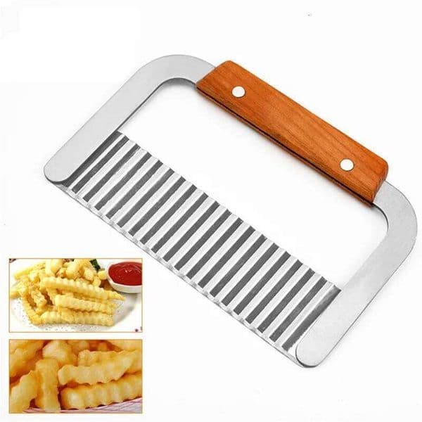 Stainless Cutter Chopper French Fry Maker Tools Steel Potato Chip Dough Vegetable Fruit Crinkle Wavy Slicer Knife