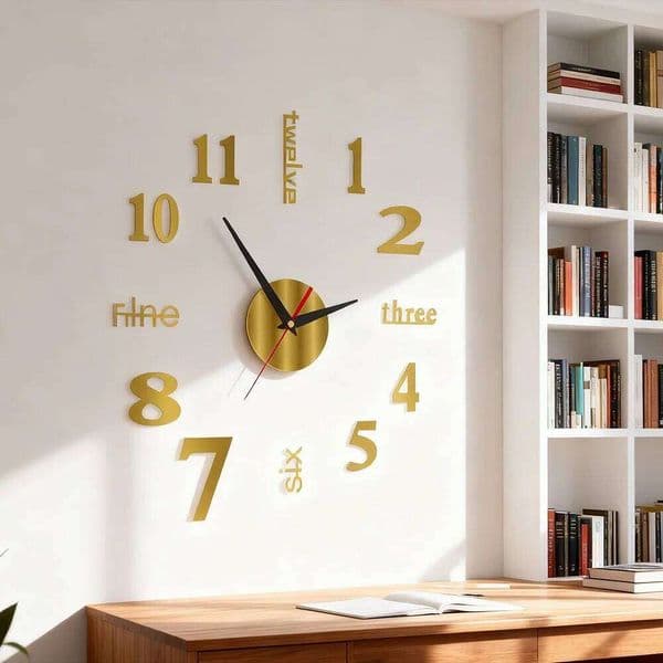 3D Clock DIY Mirror Wall Stickers For Home Living Room Decor Frameless Luminous Quartz Clocks Self Adhesive Hanging Watches 26W0128