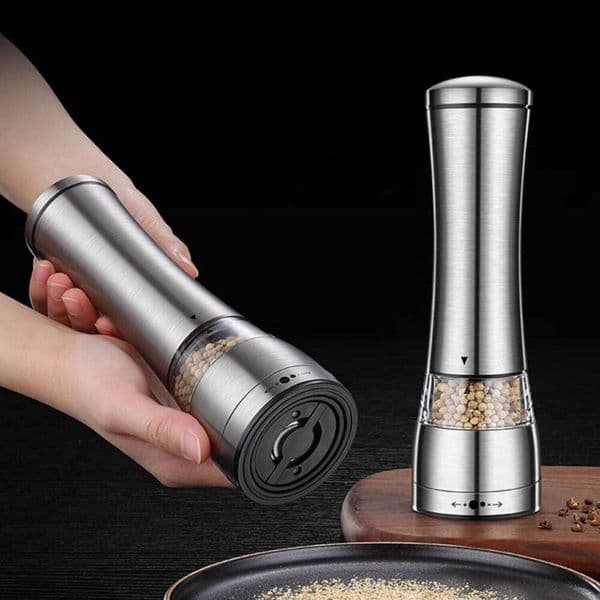 LFGB Certification 304 Stainless Steel Manual Spice and Salt Grinder Ultra Durable Thickness Adjustable Pepper Mill Kitchenware 26Y0128