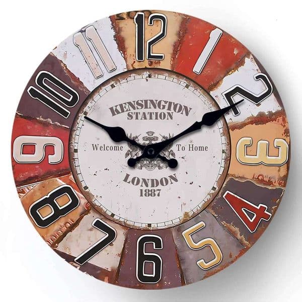 Retro Creative Wooden Living Room Bedroom Kitchen Home Decoration Wall Silent Quartz Clock Holiday Gift 10 12 Inches 14inch 16inch N 26W0128