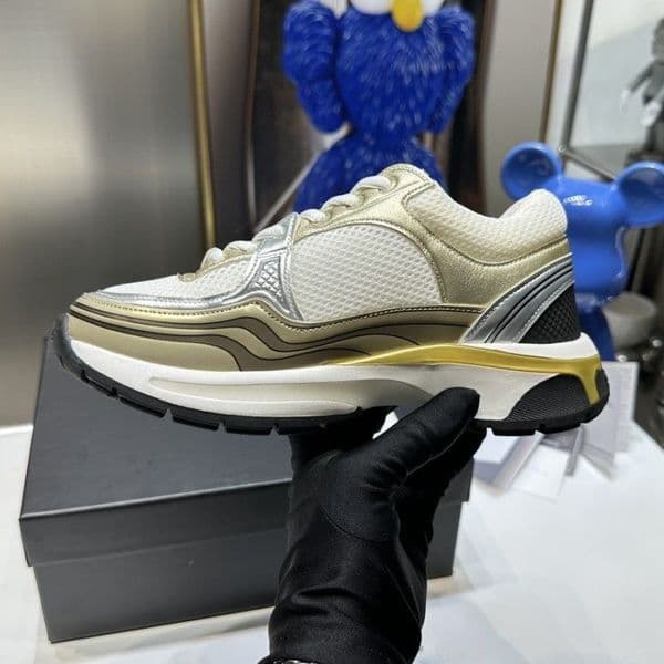 Casual Shoes Sneakers chan Calfskin Sneaker Vintage Suede Leather C Sneaker Women Mens Increase Trainers Leisure Shoe Platform Lace-up Print Sneaker