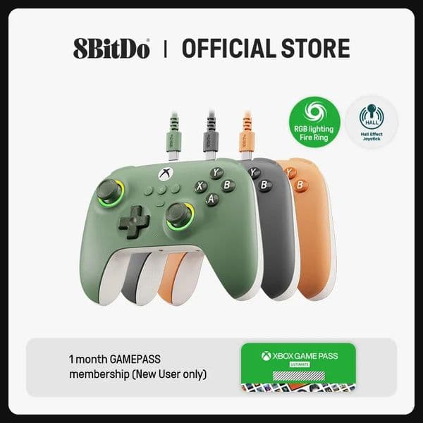 8BitDo Ultimate C Wired Gaming Controller for Xbox RGB Lighting Fire Ring and Hall Effect Joysticks Windows 10/11 260127