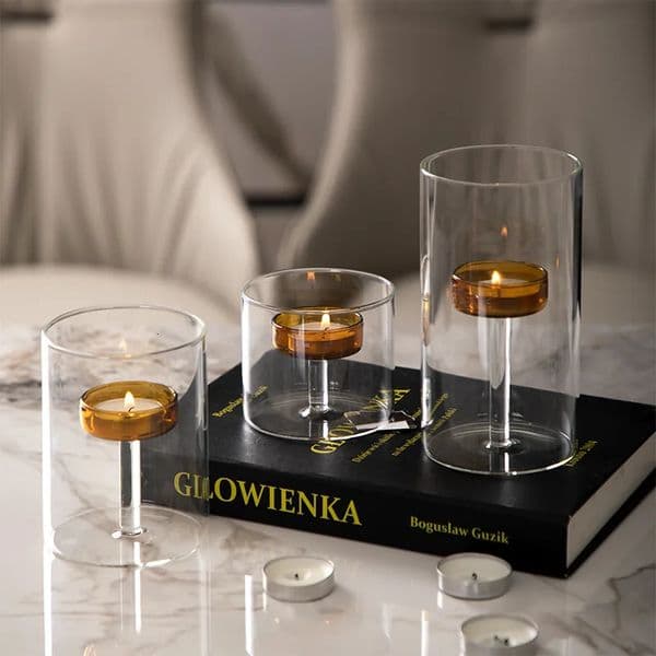 European light y dining table candle holder candlelight dinner props romantic ornaments small glass 260127
