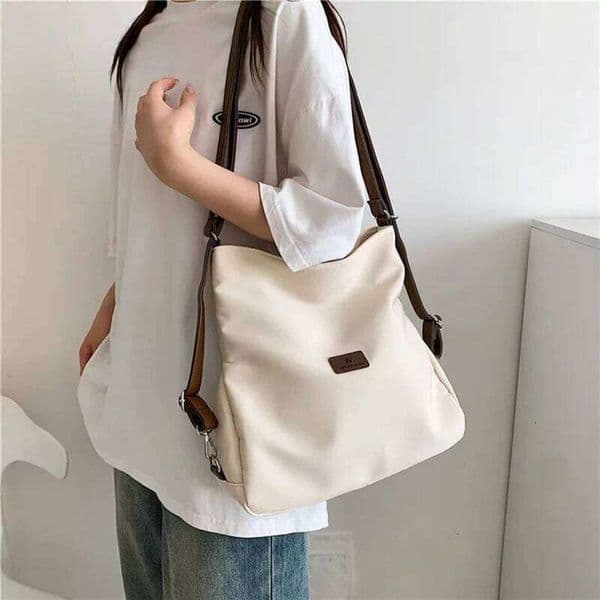 Canvas Tote Women's High Capacity and Minimalist College Style Backpack Fashion Versatile Casual Shoulder Crossbody Bag Z260128