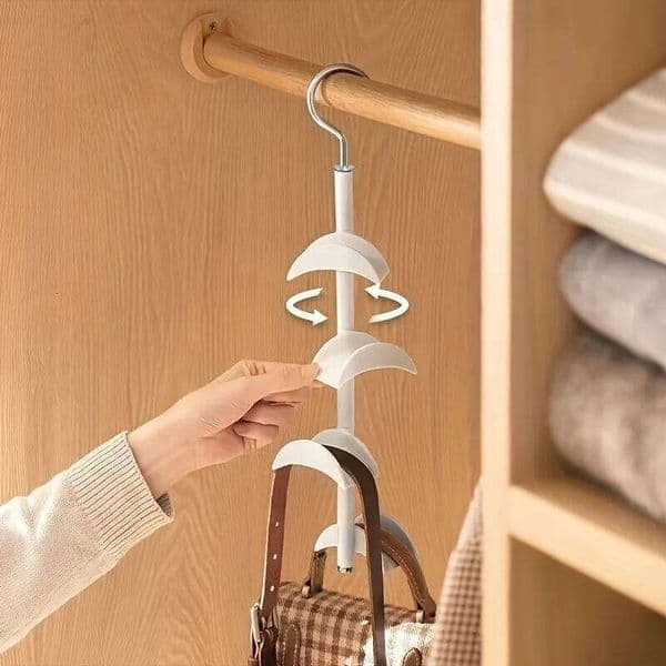 1PCRotable wallet handbag clothes wardrobe table hook storage displayrack belt rackscarf underwear hanger bag rack 26Y0127