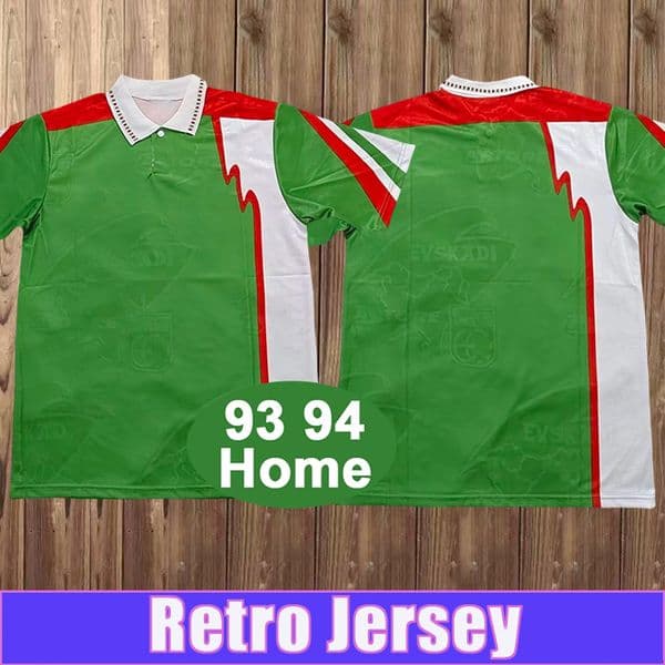 1993 1994 Basque Mens Retro Soccer Jerseys Home Vintage Football Shirts Short Sleeve Adult Uniforms