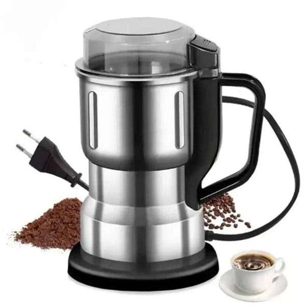 500ML Electric Stainless Steel 4 Leaf Blade Coffee Bean Grinder Portable Handle Multifunction Spice Mill Home Use 26Y0128