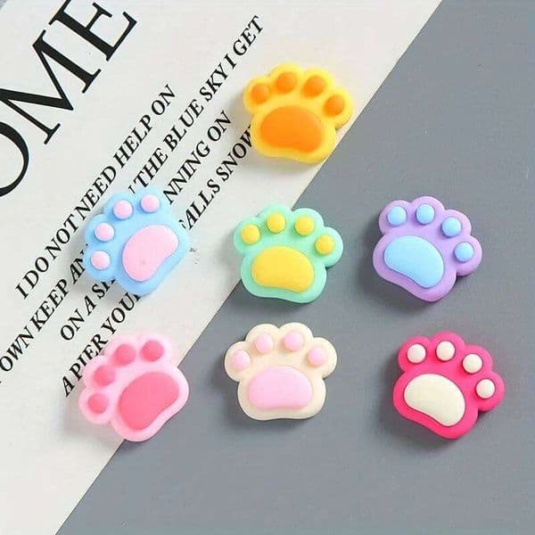 7pcs Colorful Cat Paw Magnetic Fridge Set - Cute & Fun Decorative Refrigerator Magnets for Whiteboards, Photos 26H0128