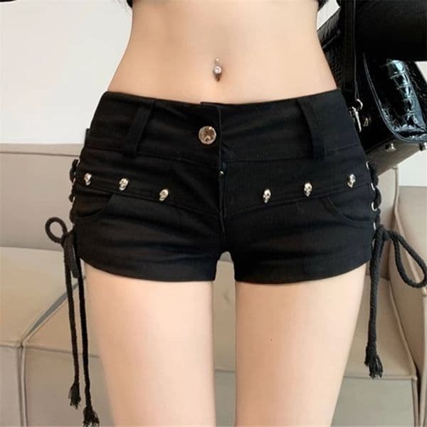 Shorts Women Skinny Creativity Lace-up Streetwear Daily Personality Students Holiday Fashion Sexy American Retro Leisure260107wwBJ