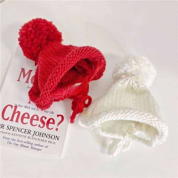 Pet Knitted Hat Dog Cute Fur Ball Head Cover Cat Accessories Suitable for Small Medium Dogs and Cats 26H0129