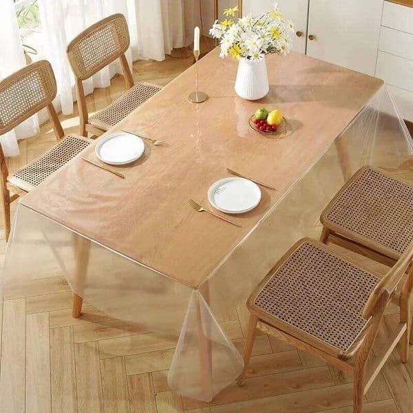 Rectangular Tablecloth, Transparent Cloth, Table Protector, Heat Resistant Waterproof Anti-Scratch Tablecloth 26Y0129
