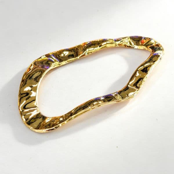 Zinc alloy hammer-patterned irregular-shaped ring gold clothing accessory decorative buckle