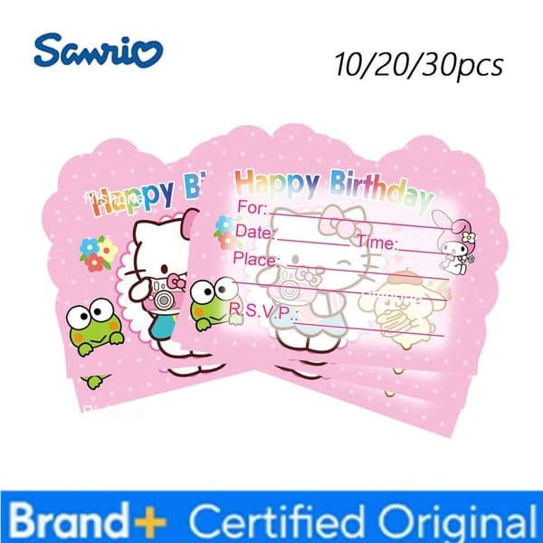 Sanrio 10/20/30Pcs Hello Kitty Style As Party Invitation DIY Decoration Gift Message Card Postcard H260129