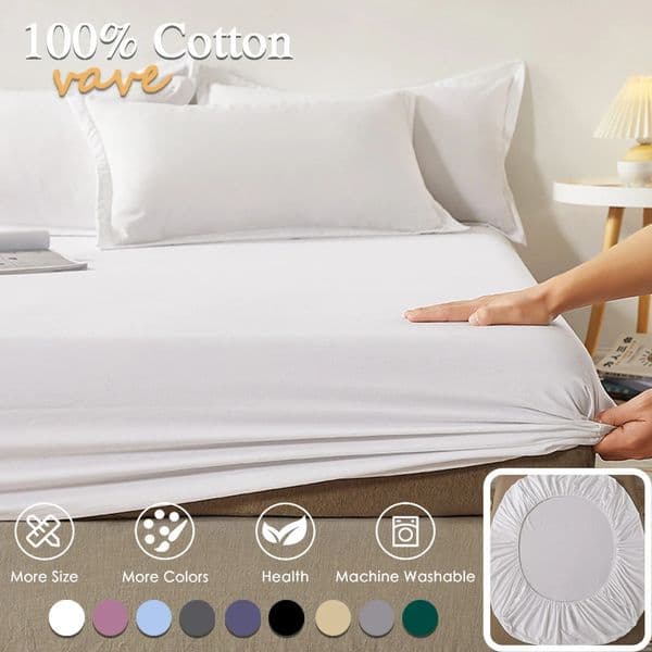 100 Cotton Fitted Sheet with Elastic Bands Non Slip Adjustable Mattress Covers for Single Double King Queen Bed140160200cm 260122