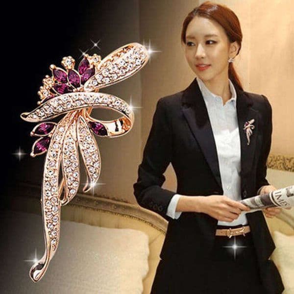 Bauhinia Luxury Flower High-end Sense High-grade Pin Brooch Acssory Clothing Ornament Ins Style Jewelry for Men and Women Z260513