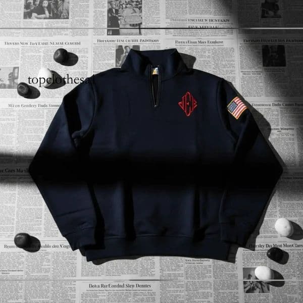 Y2k Quarterzip Embroidery American Flag Sweatshirt Epstein Hoodies Mens Fashion Streetwear Harajuku 2000s Oversized Men Clothing